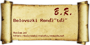 Belovszki Renátó névjegykártya
